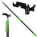 7-36 Ft Telescopic Extension Pole with Hook for Xmas Lights, Green