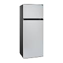 7.4 CU' Refrigerator with Freezer, Apartment Size Refrigerator Top Freezer, 2 Door Fridge with Adjustable Thermostat Control, Freestanding, Door Swing, Stainless Steel (FR 742 SL)