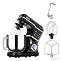 7.5QT Stand Mixer, Kitchen Stand Food Mixer, 10-Speed Tilt-Head Dough Mixer, Stainless Steel Bowl and Dough Hook, Beater and Splash-Proof Cover for Baking Bread Dough Cake, Black