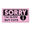 [7.5X3.75"] Sorry I'm Slow But Cute Bumper Sticker Bad Driver Sticker Newbie Driver Car Sticker Funny Car Signs for The Novice or Beginner Safety Sign Gifts Decoration for Car Truck Windows Laptop Auto
