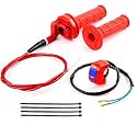 7/8" 22mm Twist Throttle Accelerator Soft Rubble Handle Grip Cable kit for 50cc 90cc 110cc 125cc 4-Stroke SSR Coolster Apollo CRF50 Roketa Pit/Dirt/Mini Bike ATV Quad Pocket Bike(red)