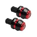 7/8" Motorcycle Bar End Plugs, CNC Aluminum Grip Sliders (Red)