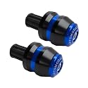 7/8" Motorcycle Bar End Plugs, CNC Aluminum Grip Sliders (Blue)
