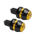 7/8" Motorcycle Bar End Plugs, CNC Aluminum Grip Sliders (Gold)