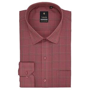 7-days men39s red 1 checkered formal shirt - premium cotton blend regular fit longfull sleeve size 38 m  gents check shirt for office business and work wear