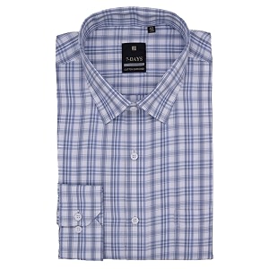 7-days men39s white and blue 2 checkered formal shirt - premium cotton blend regular fit longfull sleeve size 42 xl  gents check shirt for office business and work wear