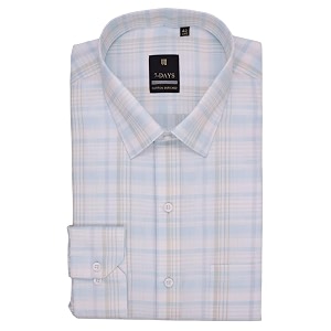 7-days men39s blue and white checkered formal shirt - premium cotton blend regular fit longfull sleeve plus size 46 3xl  gents check shirt for office business and work wear