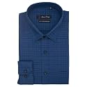 7-DAYS Men's Royal Blue Checkered Formal Shirt - Premium Cotton Blend, Regular Fit, Long/Full Sleeve, Size 42 XL, Dark Blue | Gents Check Shirt for Office, Business and Work Wear