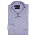 7-DAYS Men's Blue Checkered Formal Shirt - Premium Cotton Blend, Regular Fit, Long/Full Sleeve, Size 38 M | Gents Check Shirt for Office, Business and Work Wear