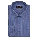 7-DAYS Men's Ice Blue Checkered Formal Shirt - Premium Cotton Blend, Regular Fit, Long/Full Sleeve, Size 40 L | Gents Check Shirt for Office, Business and Work Wear