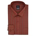 7-DAYS Men's Red Colour Checkered Formal Shirt - Premium Cotton Blend, Regular Fit, Long/Full Sleeve, Size 42 XL | Gents Check Shirt for Office, Business and Work Wear