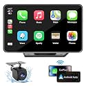 Capapro 7" HD Portable Carplay Wireless Touch Screen Double Din Car Stereo Compatible Apple Carplay and Android Auto with GPS Navigation, Voice Control, Mirror Link, Bluetooth