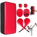 7 in1 Taekwondo Kick Pad Set, Boxing Training Equipment, Martial Art Kicking Pad, PU Leather Boxing Focus Pad, Target Punching Pads and Hand Wraps for Karate, Sparring, MMA, Muay Thai