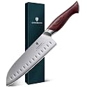 7 Inch Chef Santoku Knife, High Carbon 10Cr15Mov Stainless Steel