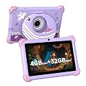7-inch Kids Tablet for Toddlers, Android 12, 4GB RAM, 32GB ROM, WiFi, Bluetooth, Safe Eye Protection IPS Screen, Parental Controls, Dual Camera, Transparent Case for Education &amp; Gaming (Purple)