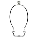 7 inch Lamp Shade Harp Holder Kit Heavy Duty Horn Frame Lampshade Bracket with Solid lamp finial Cap for Table and Floor Lamps(Silver)