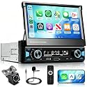 7 Inch Single Din Flip Out Car Stereo, Wireless CarPlay Android Auto