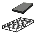 7 Inch Twin Metal Box Spring with Round Corners, 3000 LBS Heavy Duty