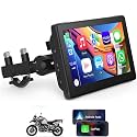 7 Inch Wireless Motorcycle Carplay GPS Navigation System with Carplay and Android Auto Waterproof Portable Touch Screen with Dual Bluetooth WiFi Navigation Siri Google Assistant TPMS Voice Control