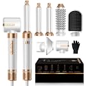 7 in ONE Hair Dryer Brush, Powerful Blow Dryer Brush with Air Curler for Hair, Brush Blow Dryer with Diffuser, Ionic Hot Air Brush Fast Dry, Volumize, Curls, Straight, Hair Styling Tools 100-120V