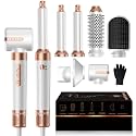 Hair Dryer Brush 7 in ONE, Brush Blow Dryer with Diffuser,Powerful Blow Dryer Brush with Air Curler for Hair,Ionic Hot Air Brush Fast Dry, Volumize, Curls, Straight, Hair Styling Tools 100-120V