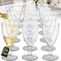7 Oz Clear Disposable Plastic Wine Glasses (24-Pack) BPA-Free Stemmed Cups