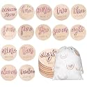 7 Pack Pink Baby Months Cards Disc 3D Baby Monthly Milestone Card Signs