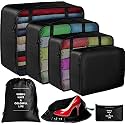 7 pc / 6 pc Travel Oraganizer Packing cubes kit, Sapace Saver Multi use Bag for Men and Women, Clothes packing cubes for travel, Cupboard Oraganizer cubes (7 pc-BLACK)