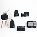 7 pc / 6 pc Travel Oraganizer Packing cubes kit, Sapace Saver Multi use Bag for Men and Women, Clothes packing cubes for travel, Cupboard Oraganizer cubes (7 pc-BLACK OXFORD)