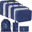 7 pc / 6 pc Travel Oraganizer Packing cubes kit, Sapace Saver Multi use Bag for Men and Women, Clothes packing cubes for travel, Cupboard Oraganizer cubes (7 pc-BLUE)