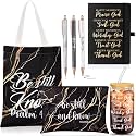 Funnymoom 7 Pcs Christian Gift Set for Women Men Faith Religious Nativity Baptism Church Bible Spiritual for Christmas(Black)