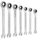 7 Pcs Metric Ratchet Wrench Set, 6/7/8/9/10/11/13mm 72-Tooth