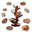 7-Piece Tree Trivet Set with Storage Stand for Hot Dishes, Bamboo Kitchen Trivets for Cups, Bowls, Plates, Teapots, Hot Pots & Frying Pans, Gift for Home Cooks, Weddings, Birthdays