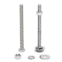 (7 Sets) 5/16-18 x 5" Hex Head Screw Bolt, Nuts, Flat Washer &amp; Spring Lock Washers, 18-8 (304) Stainless Steel, Fully Threaded, by Skvltvfyt