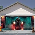 7 x 16 ft Garage Shadow Halloween Garage Door Decorations Halloween decorations Witch Door Cover, Hanging Banner, Cauldron Backdrop Mural for Home,Outdoor,Indoor,Party