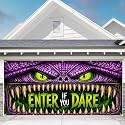 7 x 16 ft Monster Mouth Halloween Garage Door Decorations Halloween decorations Door Cover,Hanging Banner for Home, Outdoor, Indoor, Spooky Party, Wall, Window