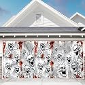 7 x 16 ft Skull Collage Halloween Garage Door Decorations Halloween decorations Door Cover, Hanging Banner for Home, Outdoor, Indoor, Spooky Party, Wall, Window