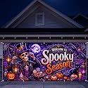 7 x 16 ft Spooky Skeleton Halloween Garage Door Decorations Halloween decorations Door Cover, Hanging Banner for Home, Outdoor, Indoor, Spooky Party, Wall, Window