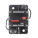 70 Amp Circuit Breaker with Manual Reset 12V-36V DC Waterproof Surface Mount for Car Audio Rv Marine Boat Truck Trolling Motors, 30-300A Car Speaker Resettable Fuse