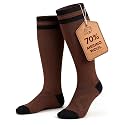 70% Merino Wool Compression Knee High Socks For Women Men, 15-20 mmHg