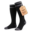 70% Merino Wool Compression Knee High Socks For Women Men, 15-20 mmHg
