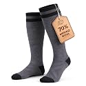 70% Merino Wool Compression Knee High Socks For Women Men, 15-20 mmHg