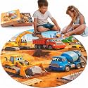 70 Piece Round Jumbo Floor Puzzle for Kids Ages 3-5, Construction Vehicles