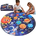 70 Piece Round Jumbo Floor Puzzle for Kids Ages 3-5, Solar System