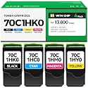 70C1HK0 70C1HC0 70C1HM0 70C1HY0 Toner Cartridge Set 4-Pack with Chip Replacement