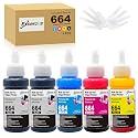 70ml Compatible Ink Bottle Replacement for 774 664 T774 T664 Work with ET-2650 ET-16500 ET-4500 ET-2550 ET-3600 ET-2600 ET-4550 (2Black/Cyan/Magenta/Yellow, 5 Pack)