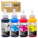 70ml Compatible Ink Bottle Replacement for Epson 774 664 T774 T664 Work with ET-2650 ET-16500 ET-4500 ET-2550 ET-3600 ET-2600 ET-4550 (Black/Cyan/Magenta/Yellow, 4 Pack)