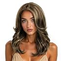 70s Brown Highlight Disco Wig Farrah Fawcett