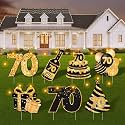 70th Birthday Decorations for Men &amp; Women - 7 Pcs Birthday Yard Signs with Stakes, LED Lights &amp; Double-Sided Tape | Happy 70th Decor | Outdoor/Indoor Party Favors, Photo Props &amp; Lawn Decorations