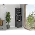 71" 8-Cubby &amp; 2-Shelf Bar Storage Cabinet, Kitchen Pantry Cabinets with Double Doors, Versatile Cabinets with Space-Efficient Corner Design for Kitchen, Gray